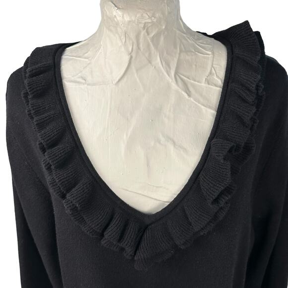 Coldwater Creek Knit Pullover Wool Cashmere Sweater 2X Black Whimsigoth Western - Picture 7 of 12